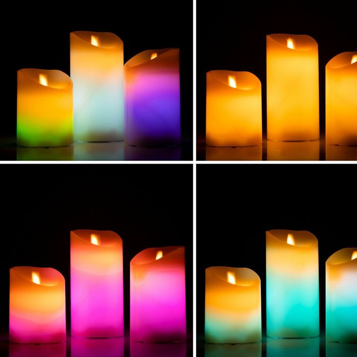 Velas LED Multicolor Efecto Llama con Mando Lendles InnovaGoods 3 Unidades 9
