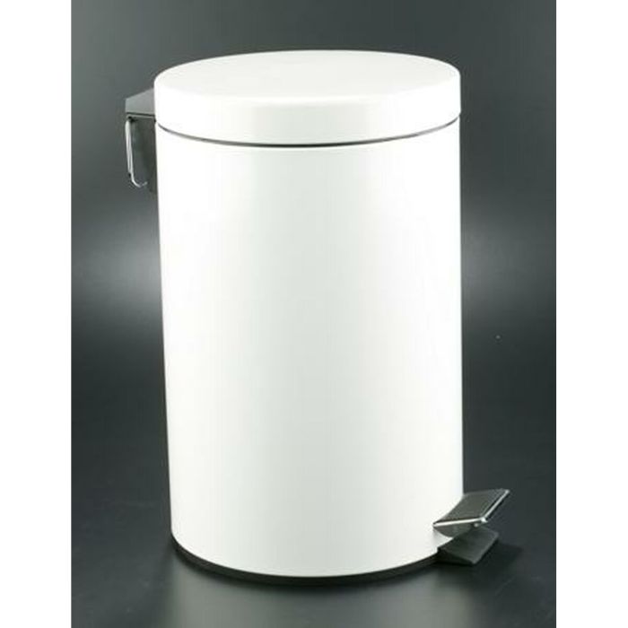 Papelera con Pedal Blanco Acero Inoxidable Redondo 12 L 1