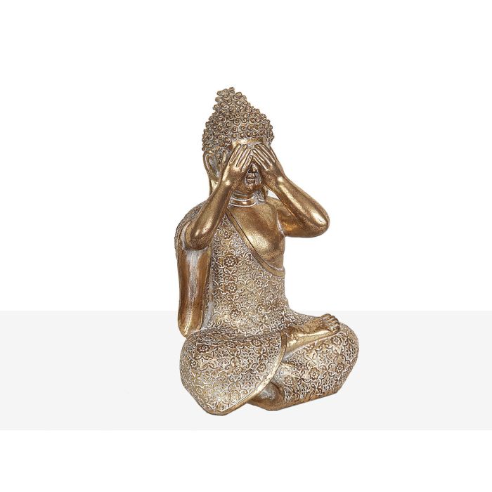 Figura Decorativa Romimex Dorado Buda 15 x 24 x 13 cm 1