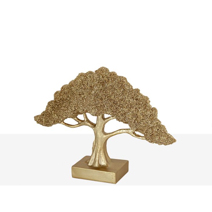 Escultura Romimex Dorado Árbol 31 x 22 x 8 cm 1