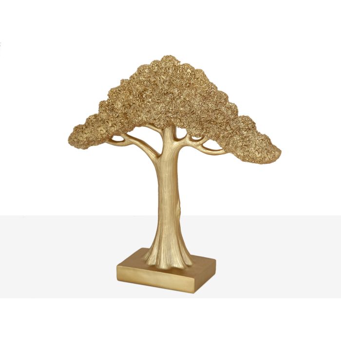 Escultura Romimex Dorado Árbol 34 x 33 x 9 cm 1