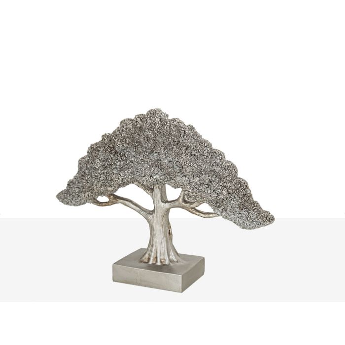 Escultura Romimex Plateado Árbol 31 x 22 x 8 cm 1