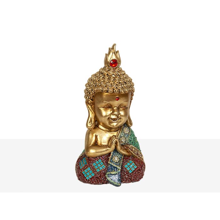 Figura Decorativa Romimex Dorado Resina Buda 11 x 20 x 10 cm 1