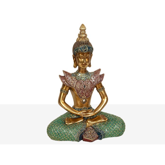 Figura Decorativa Romimex Dorado Resina Buda 21 x 29 x 11 cm 1