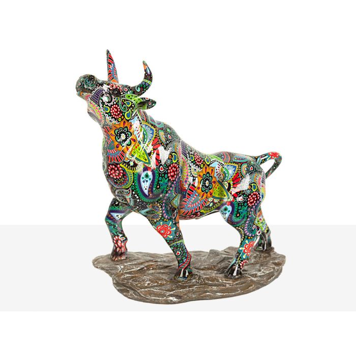 Figura Decorativa Romimex Multicolor Resina Toro 30 x 31 x 12 cm 1