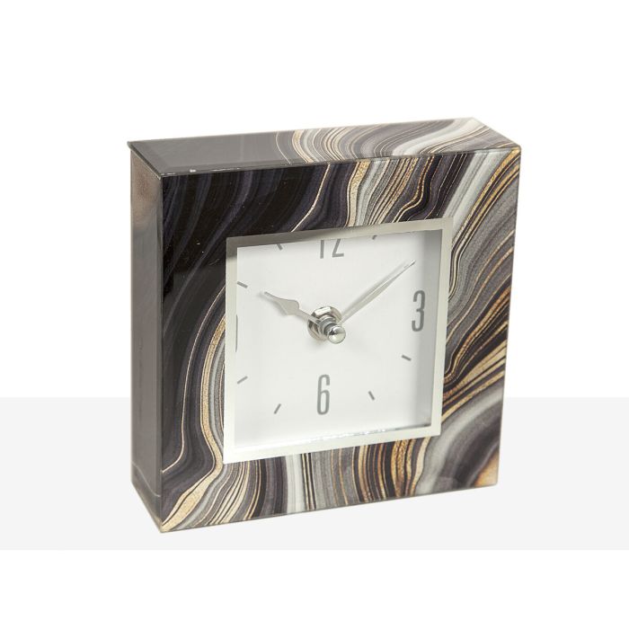 Reloj de Mesa Romimex Negro Dorado Vidrio 14 x 14 x 4 cm 1