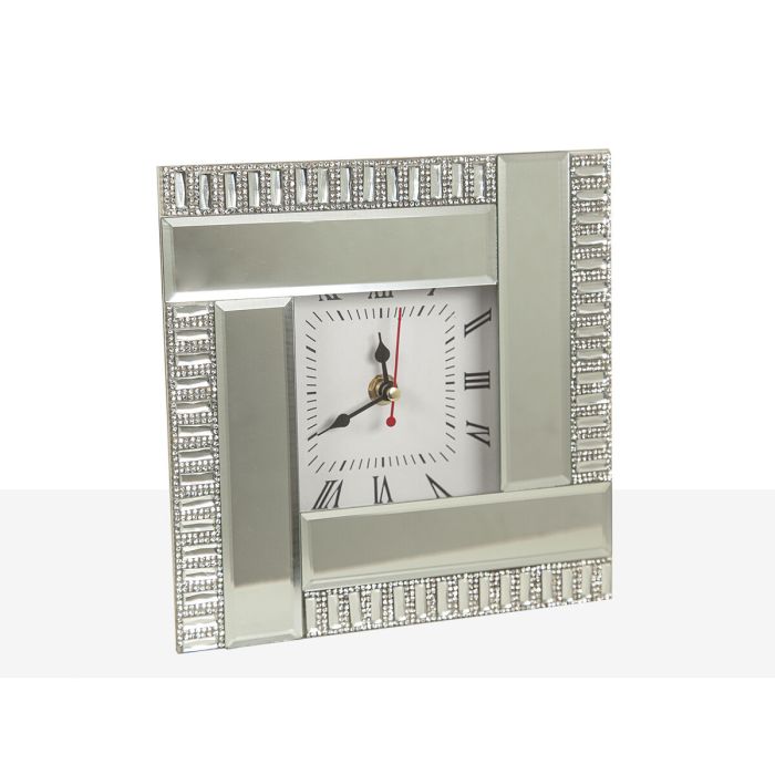 Reloj de Mesa Romimex Plateado Vidrio 20 x 20 x 5 cm 1