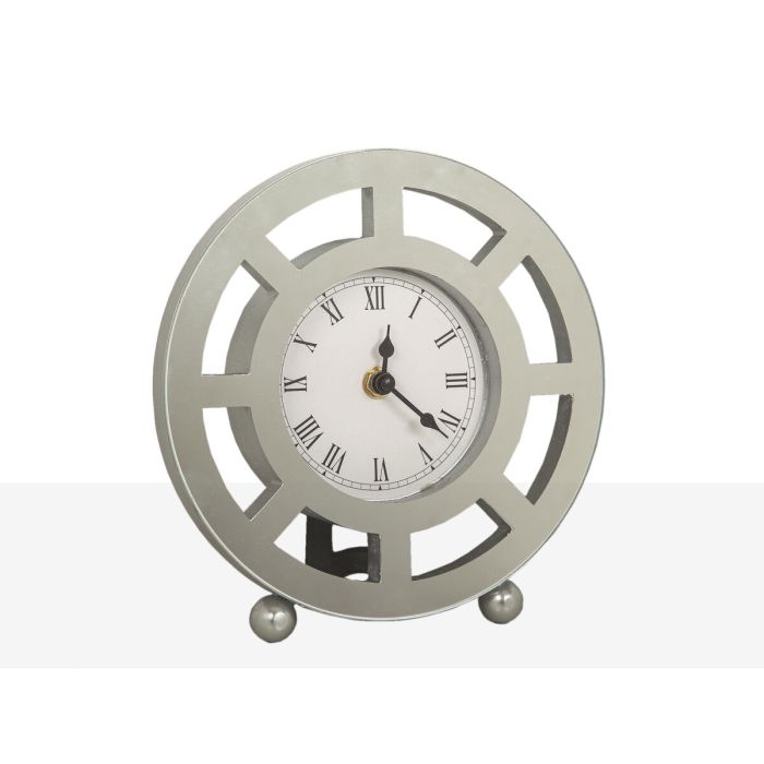 Reloj de Mesa Romimex Plateado Vidrio 20 x 21 x 5 cm 1