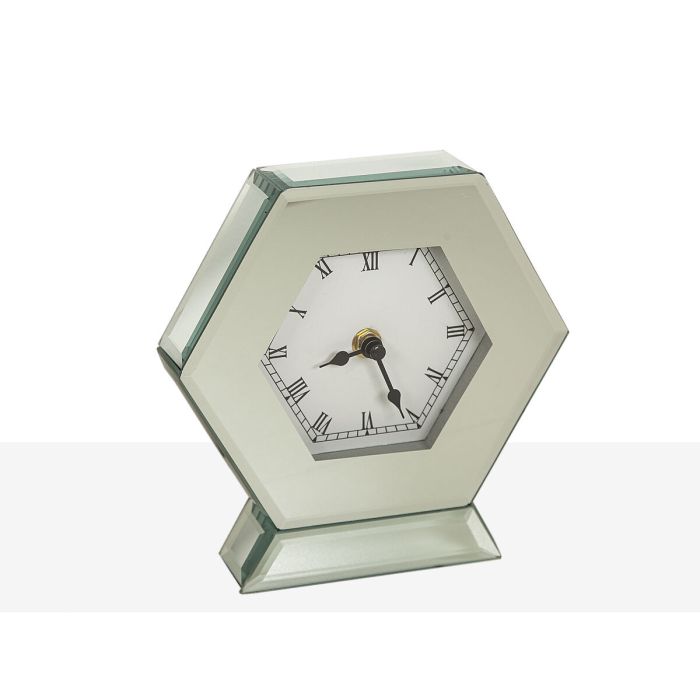 Reloj de Mesa Romimex Plateado Vidrio 18 x 19 x 6 cm 1