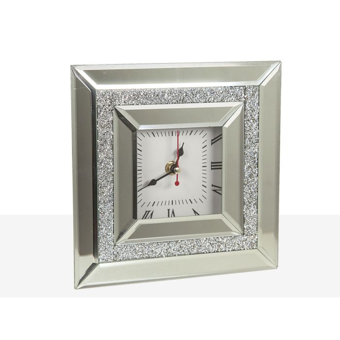 Reloj de Mesa Romimex Plateado Vidrio 20 x 20 x 5 cm 1