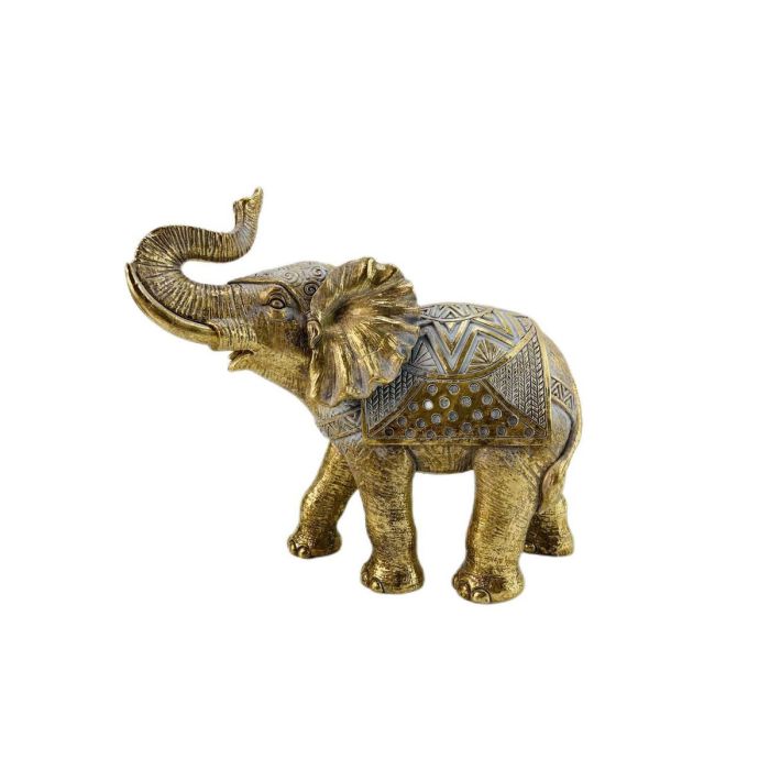 Figura Decorativa Romimex Dorado Resina Elefante 24 x 22 x 12 cm