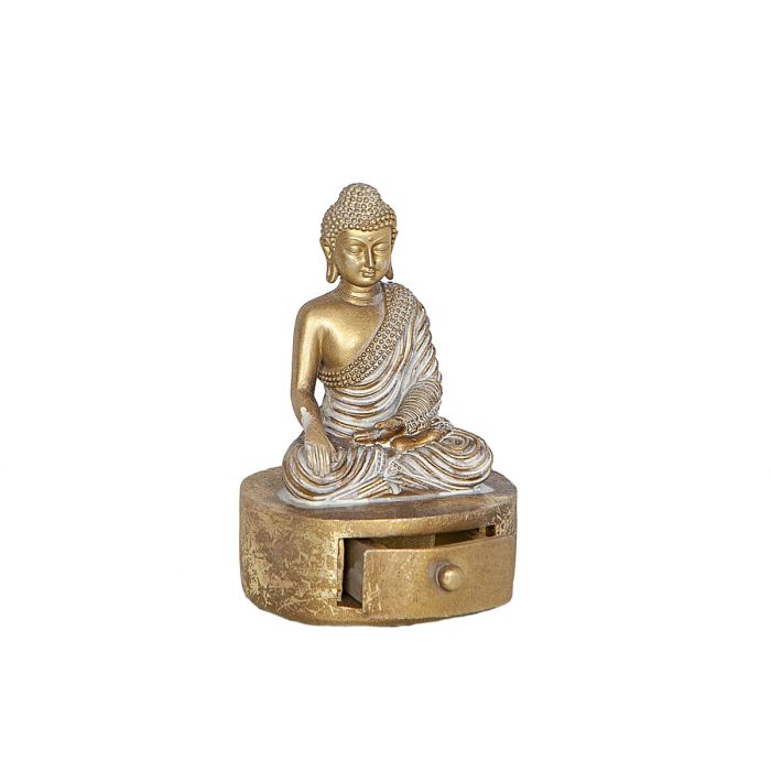 Figura Decorativa Romimex Dorado Buda 11 x 16 x 11 cm 1