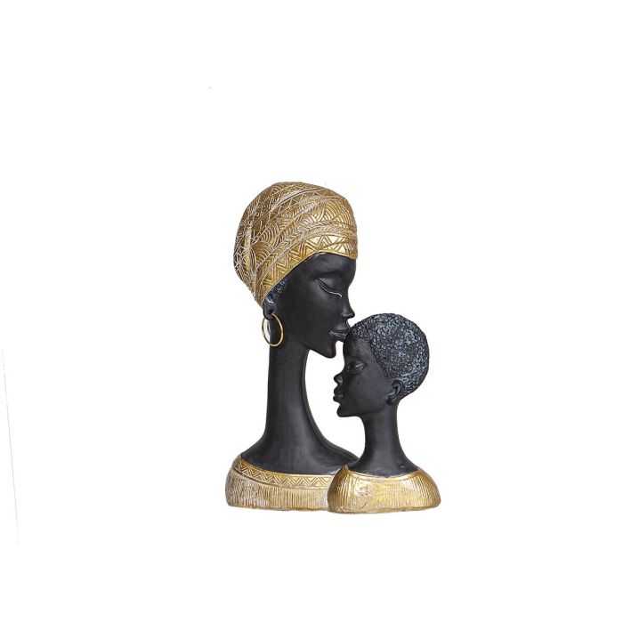 Busto Romimex Marrón Resina Africana 19 x 27 x 6 cm