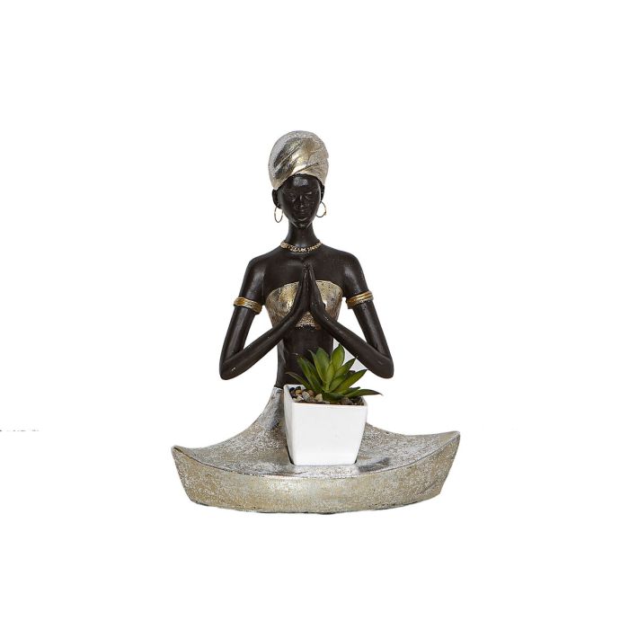 Figura Decorativa Romimex Marrón Resina Africana 20 x 24 x 12 cm