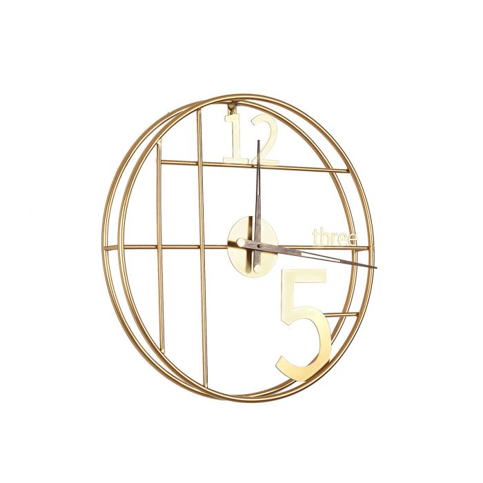 Reloj de Pared Romimex Dorado Metal 50 x 50 x 6 cm