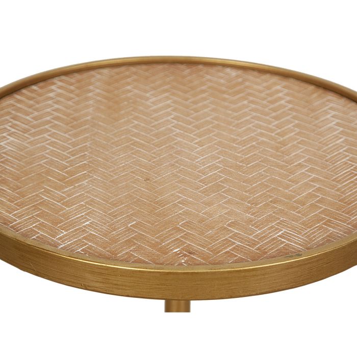 Mesa auxiliar Romimex Dorado Gold Madera Metal 40 x 52 x 40 cm 1