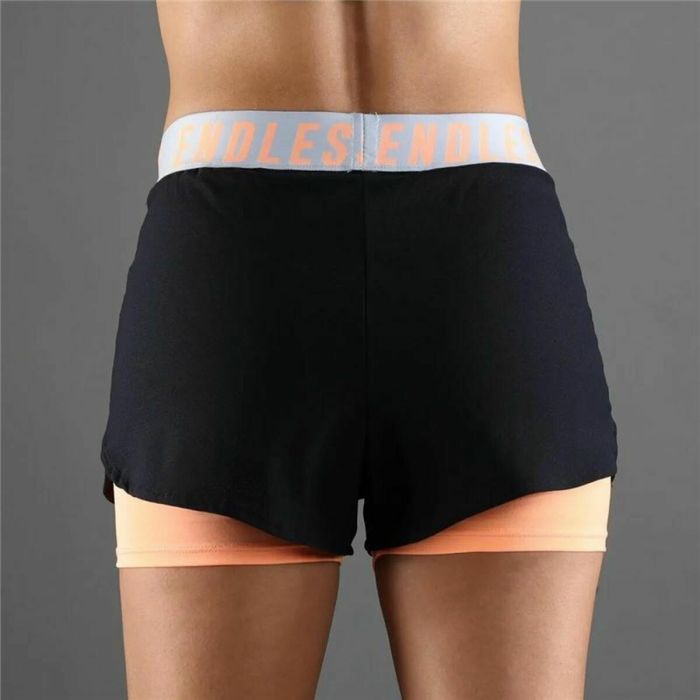 Pantalones Cortos Deportivos para Mujer Endless Tech Iconic Naranja Negro 2