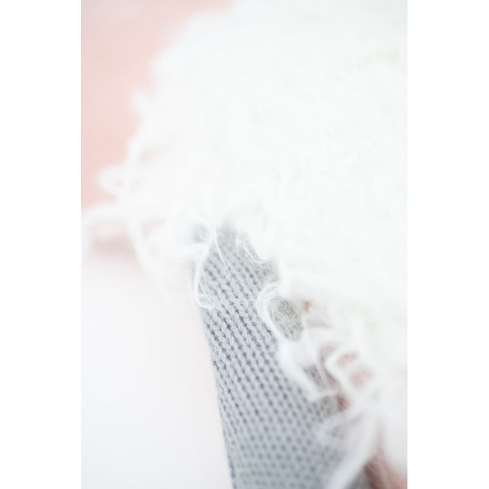 Cojín Crochetts Blanco Gris Rosa Conejo 24 x 34 x 9 cm 2