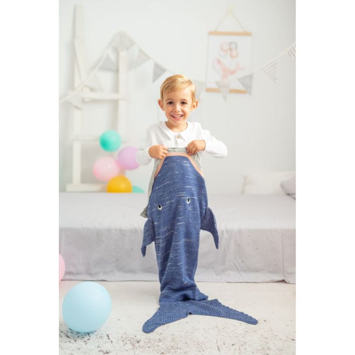 Manta Crochetts Manta Azul Tiburón 60 x 90 x 2 cm 3