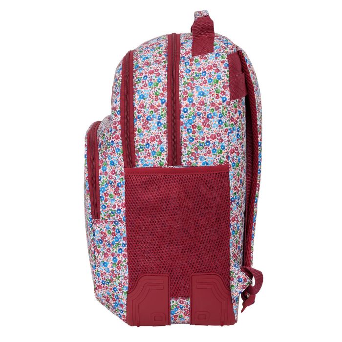 Mochila Escolar Nait Nait Flowers Burdeos 32 x 42 x 15 cm 2