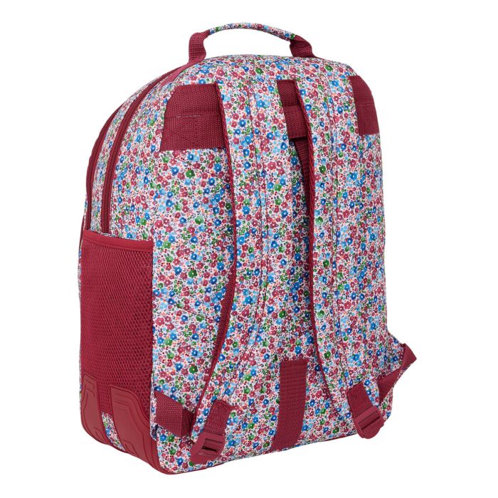 Mochila Escolar Nait Nait Flowers Burdeos 32 x 42 x 15 cm 1