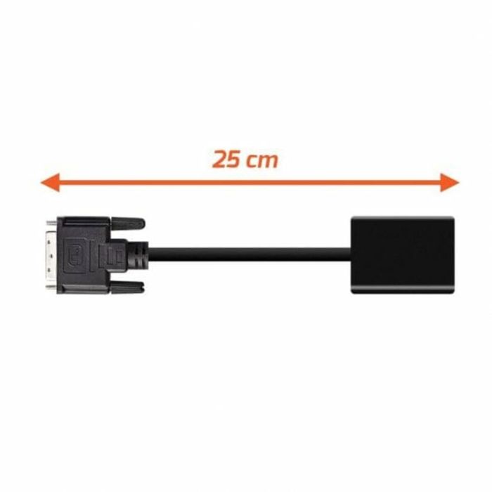 Adaptador DVI-D a VGA PcCom Essential Negro 25 cm 1