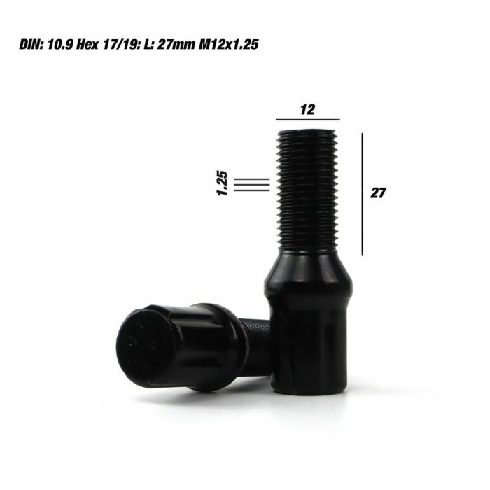 Set Tuercas OMP 27 mm Negro 20 uds M12 x 1,25 4 Set Tuercas OMP 27 mm Negro 20 uds M12 x 1,25 4