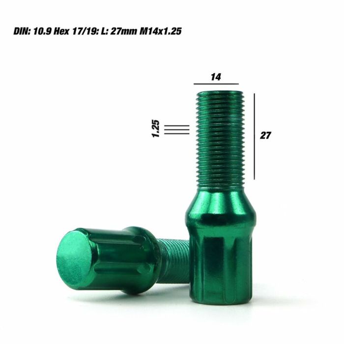 Set Tuercas OMP 27 mm Verde 20 uds M14 x 1,25 5