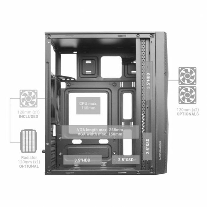 Caja Semitorre ATX Mars Gaming MC-1500 Negro 5