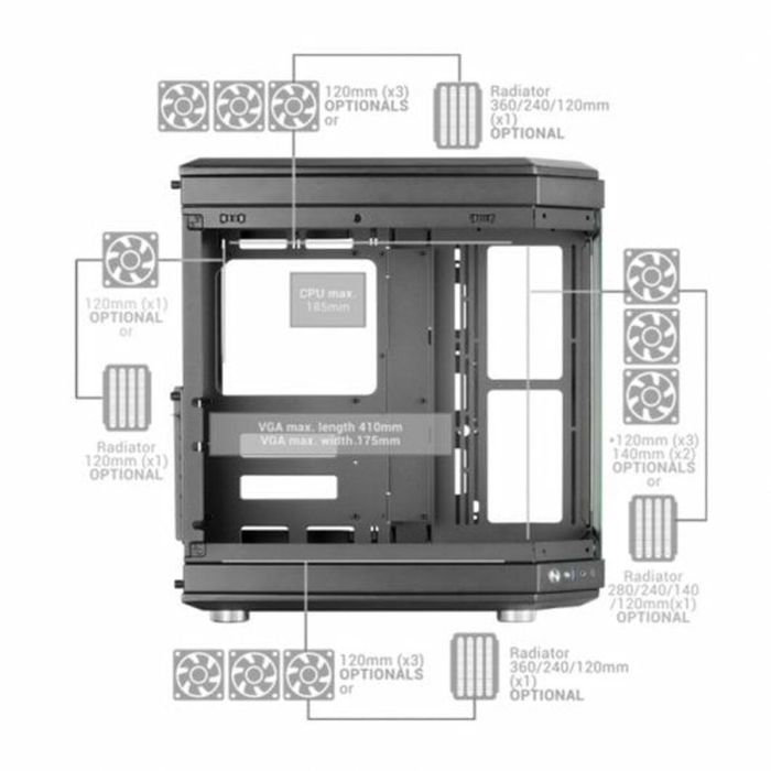 Caja Semitorre ATX Mars Gaming MC-3T Rosa 1