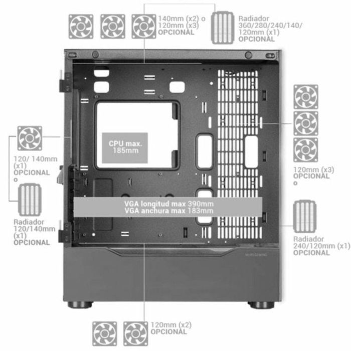 Caja Semitorre ATX Mars Gaming MC-ULT Negro 1