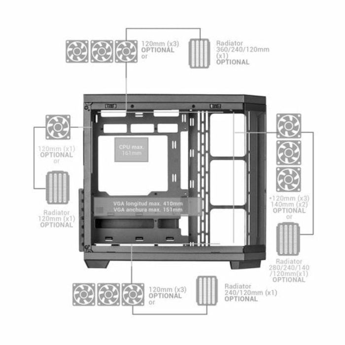 Caja Semitorre ATX Mars Gaming MC3TCORE Negro 1