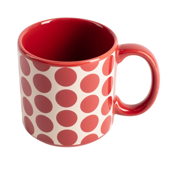 Juego de Tazas Benetton Rojo Gres Topos 4 Piezas 4