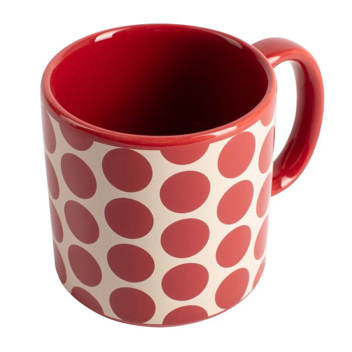 Juego de Tazas Benetton Rojo Gres Topos 4 Piezas 3