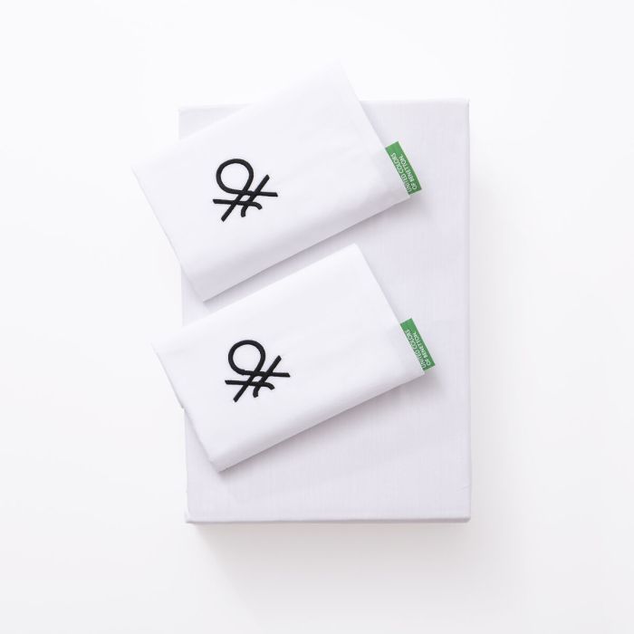 Juego de Sábanas Benetton Blanco 4 Piezas 4 Juego de Sábanas Benetton Blanco 4 Piezas 4