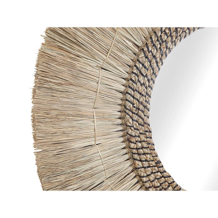 Espejo de pared Romimex Natural Fibra natural 70 x 70 x 3 cm Redondo 1