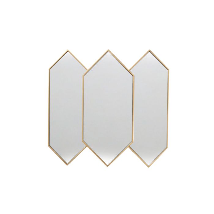 Espejo de pared Romimex Dorado Metal Rombos 5 x 69 x 70 cm