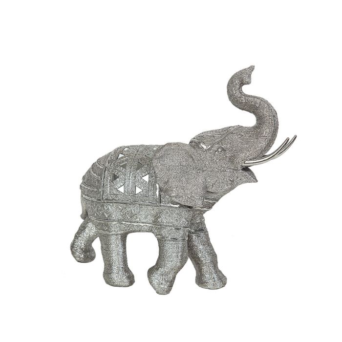 Figura Decorativa Romimex Plateado Elefante 39 x 35 x 15 cm