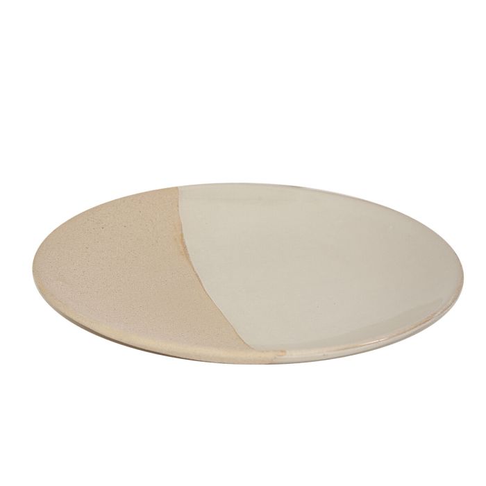 Centro de Mesa Romimex Blanco Beige 31 x 4 x 31 cm Redondo