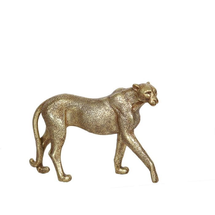 Figura Decorativa Romimex Dorado Resina Leopardo 28 x 19 x 7 cm