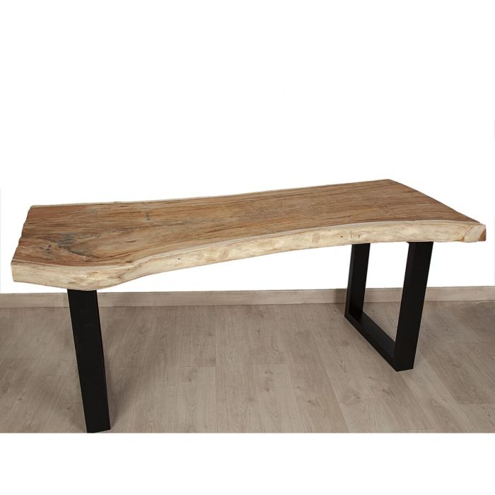 Mesa Romimex Negro Natural Madera de suar 200 x 75 x 100 cm 1