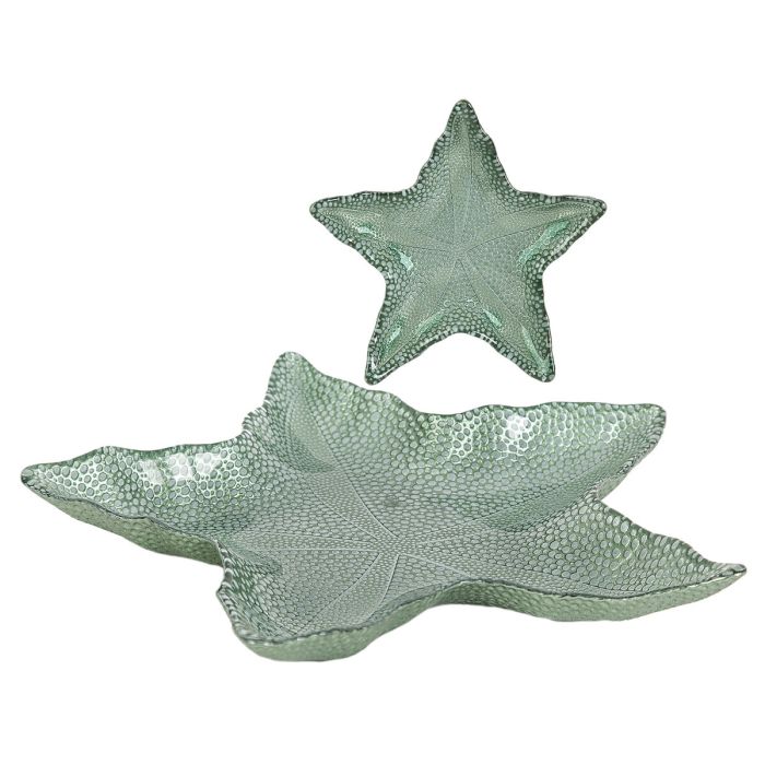 Vaciabolsillos Romimex Verde Vidrio Estrella 35 x 5 x 35 cm