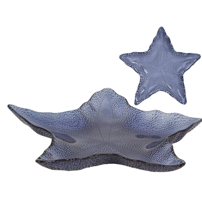 Vaciabolsillos Romimex Azul Vidrio Estrella 35 x 5 x 35 cm