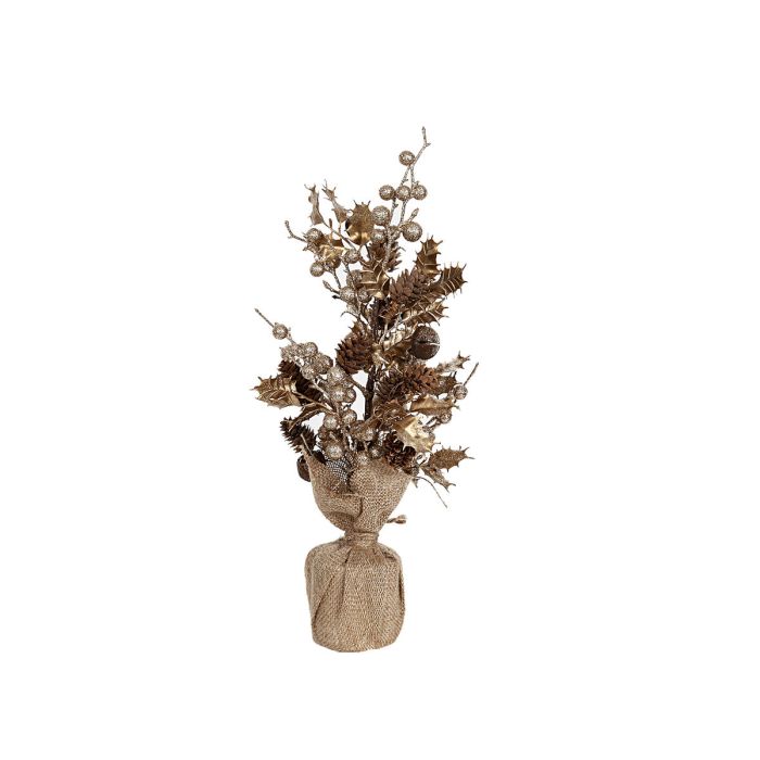 Flores Decorativas Romimex Beige Bronce Piña de pino Bolas de Navidad 8 x 43 x 8 cm