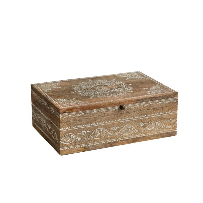 Caja Decorativa Romimex Marrón Madera de mango 31 x 11 x 21 cm