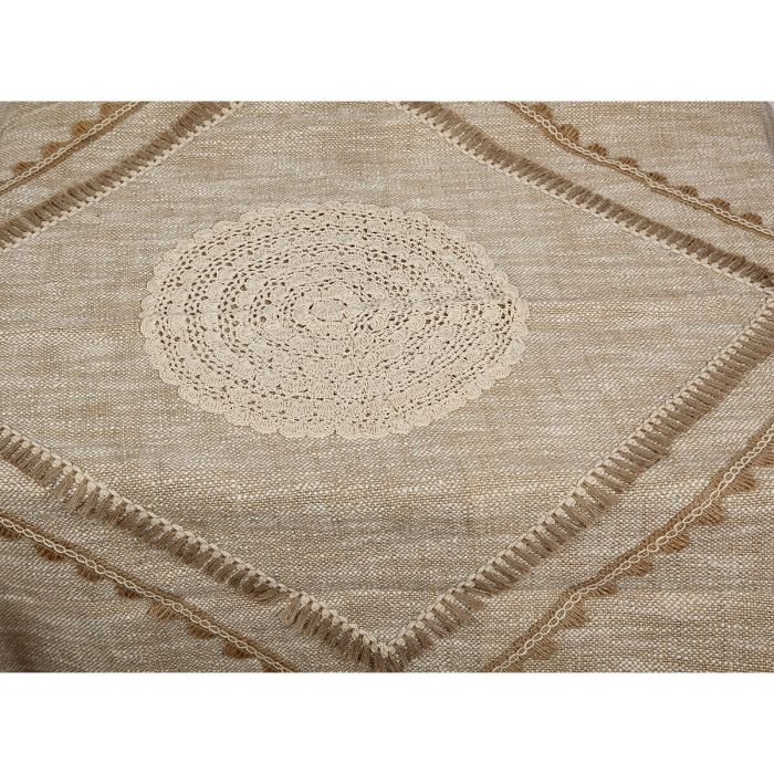 Manta Romimex Beige Bordado 125 x 150 x 150 cm 1