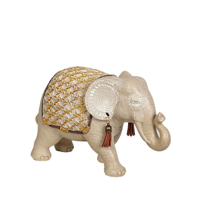 Figura Decorativa Romimex Beige Natural Poliresina Elefante