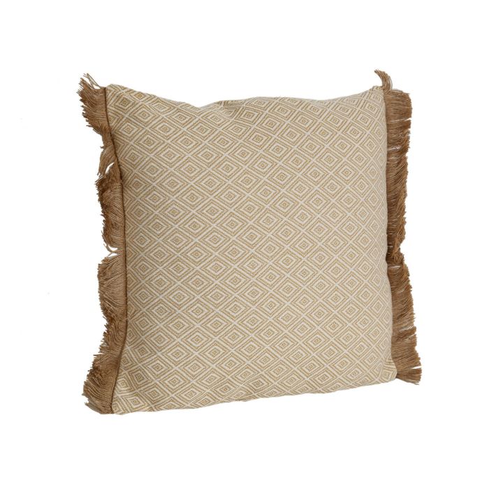 Cojín Romimex Beige Con flecos 45 x 10 x 45 cm