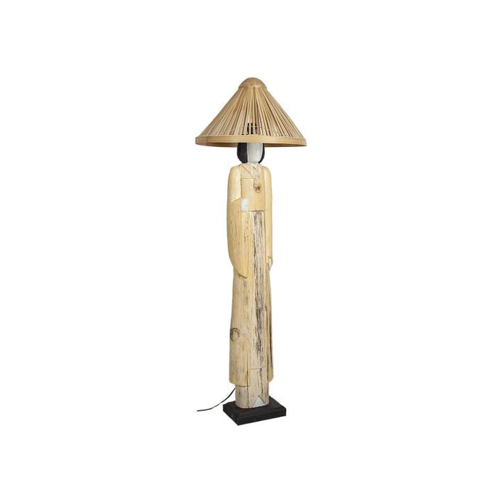 Lámpara de mesa Romimex Beige Madera 20 x 160 x 20 cm Oriental