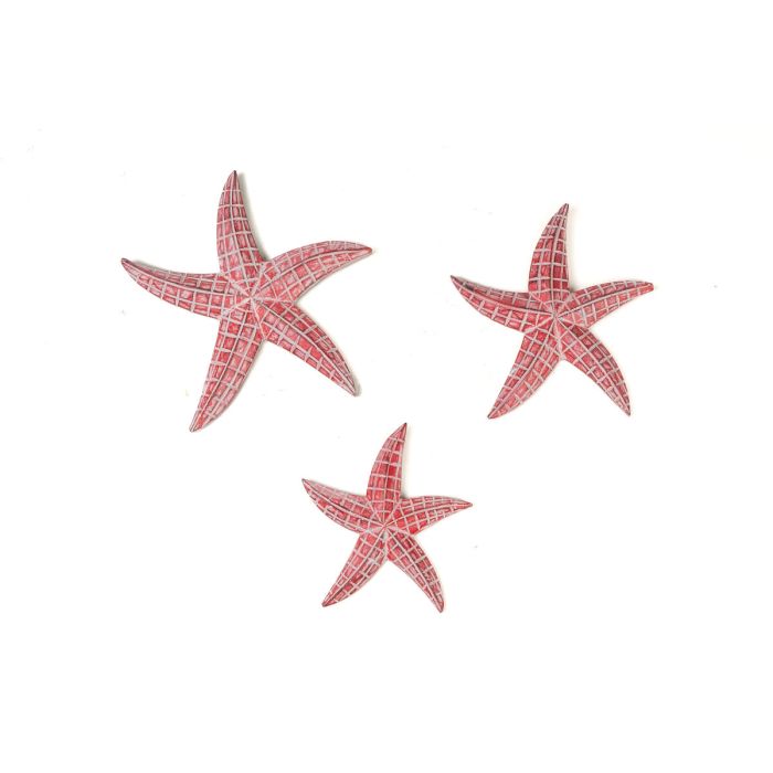 Decoración de Pared Romimex Coral Estrellas 23 x 5 x 23 cm 3 Piezas